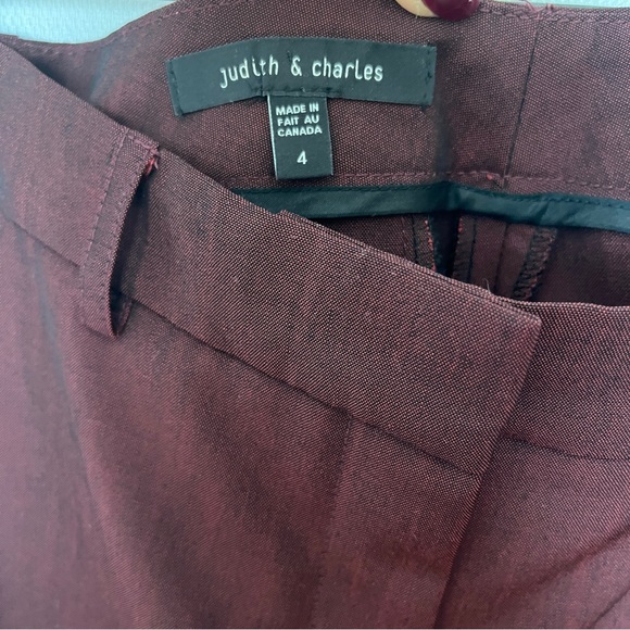 Judith & Charles burgundy trousers - Picture 3 of 5